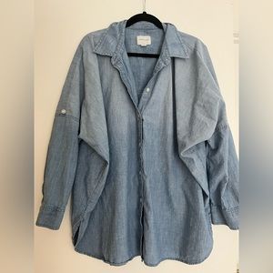 American Eagle Oversized Denim Button up Shirt